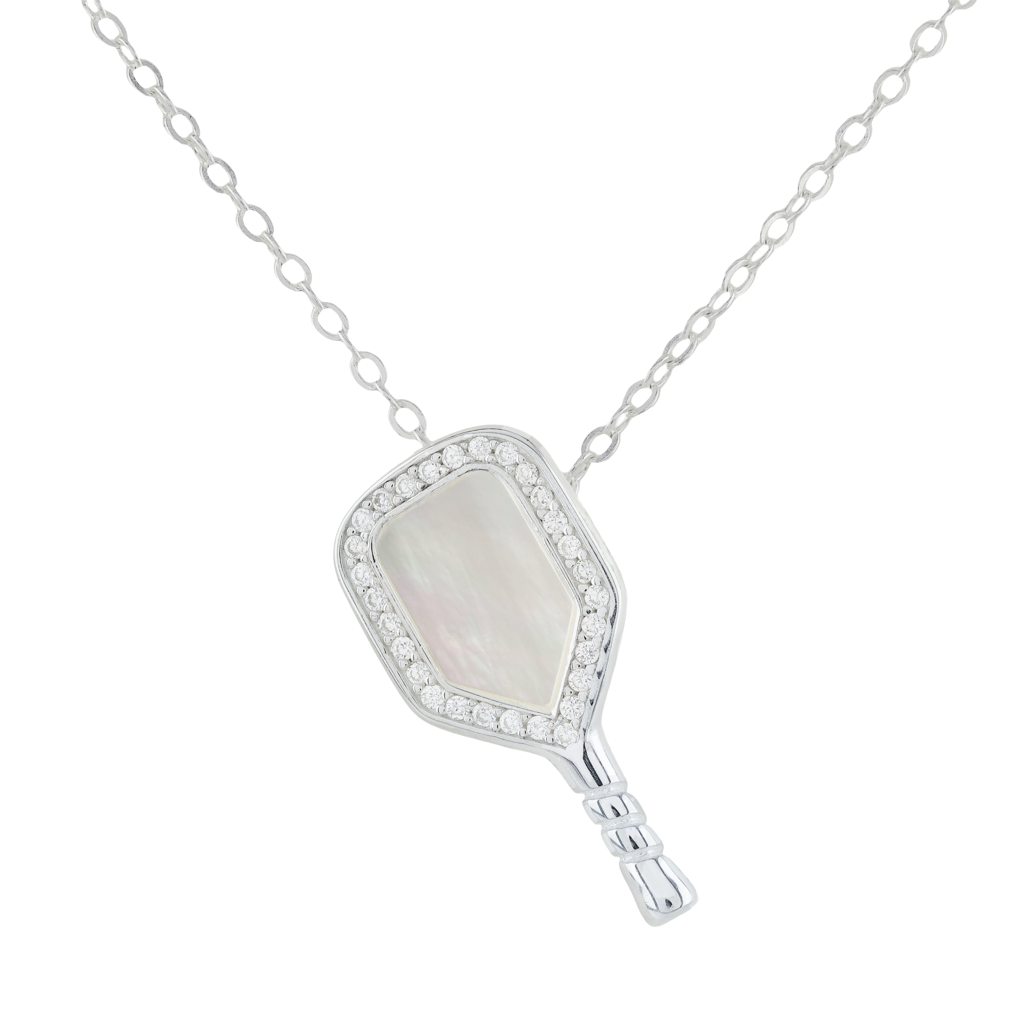 Mother Of Pearl Pickleball Pendant and chain