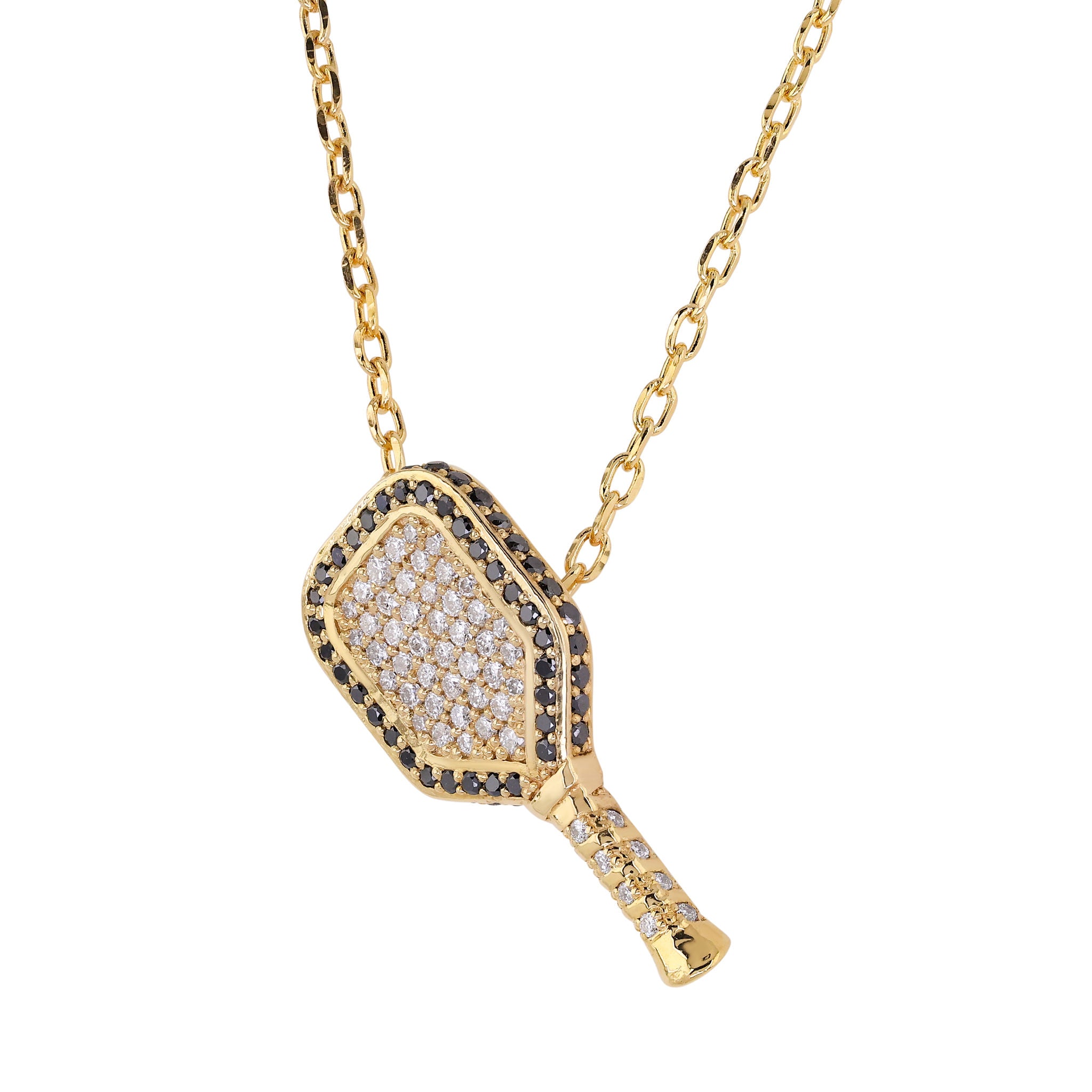 Black and White Diamond Signature Paddle Necklace