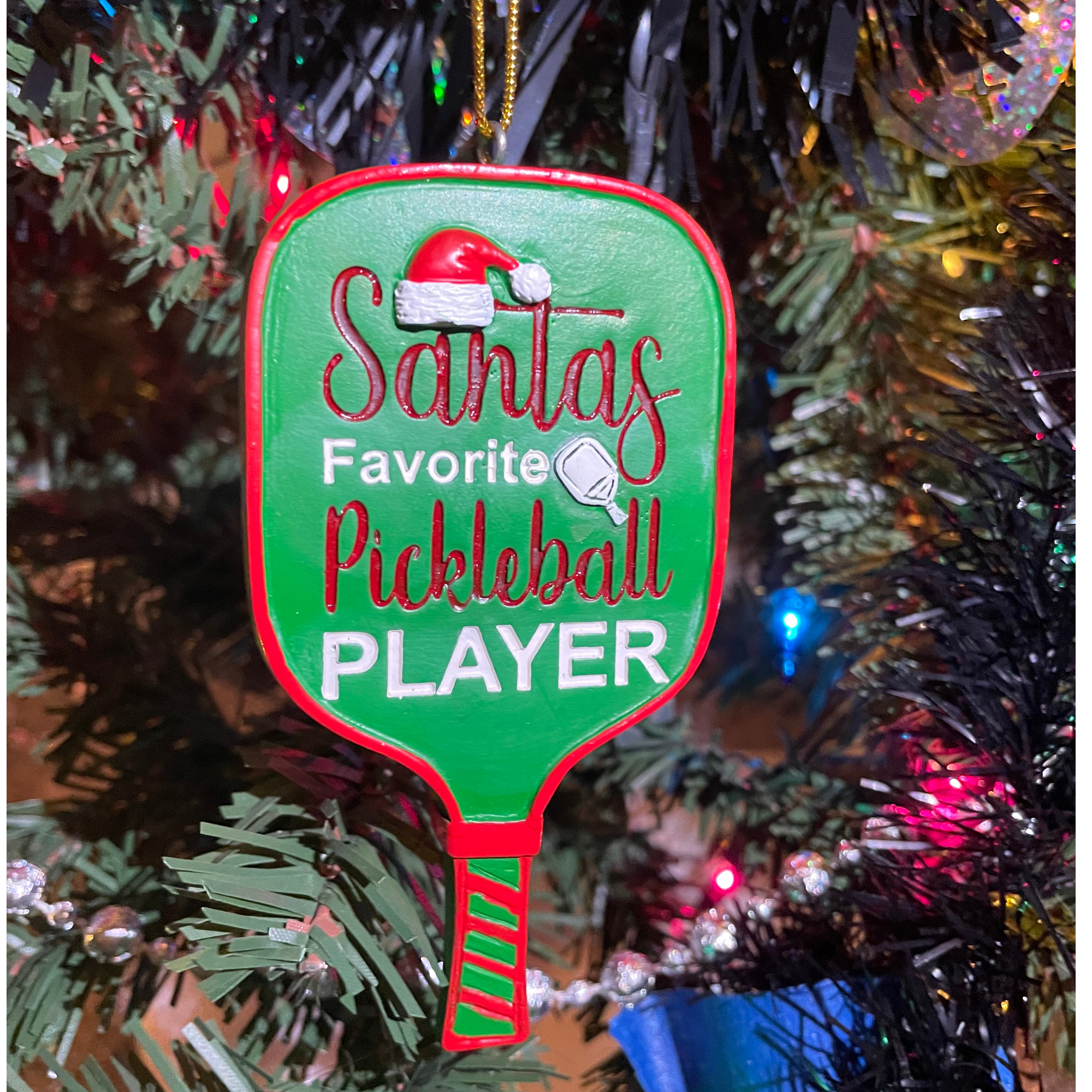 Pickleball Ornament - Santa's Favorite Pickleball Player