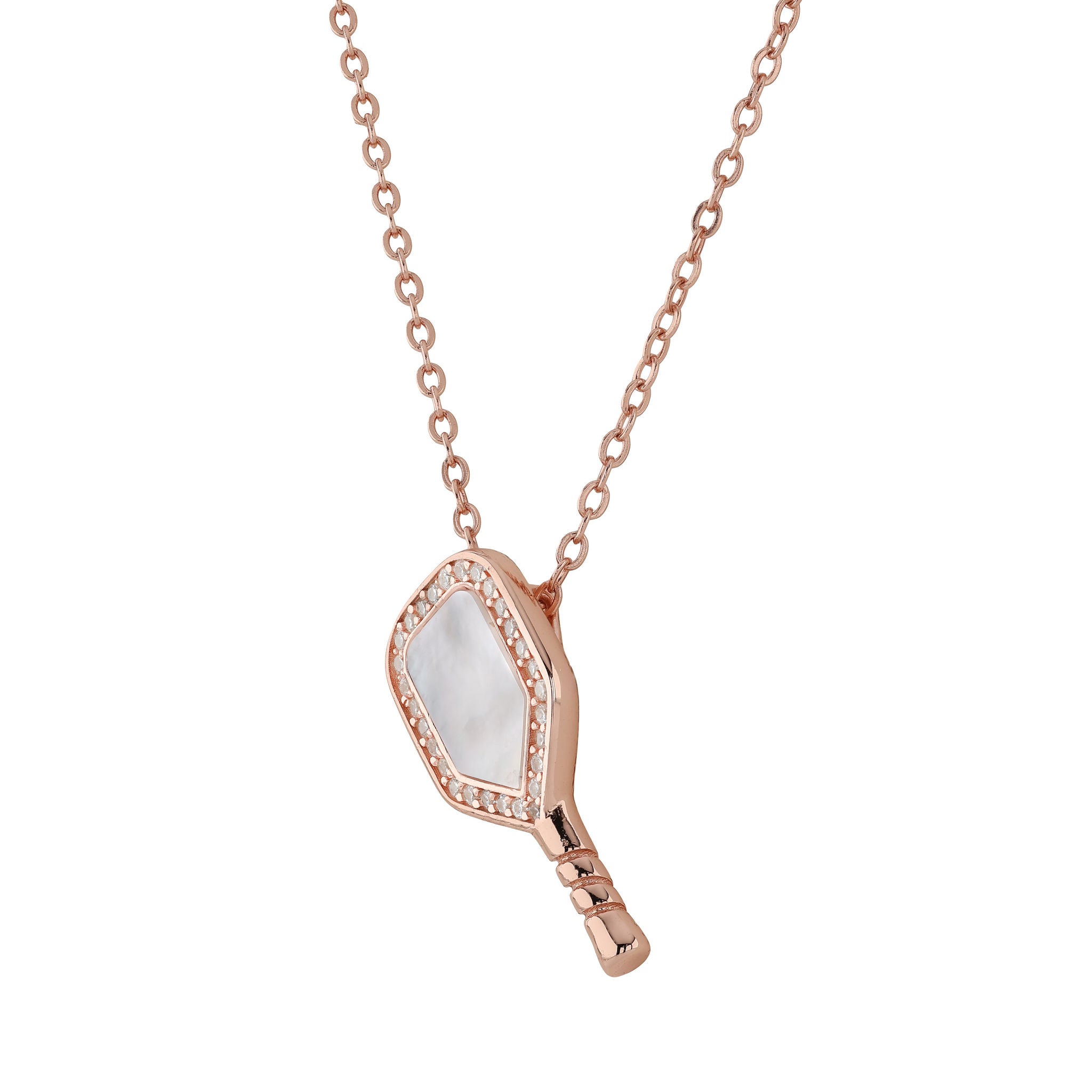 Mother Of Pearl Pickleball Pendant and chain