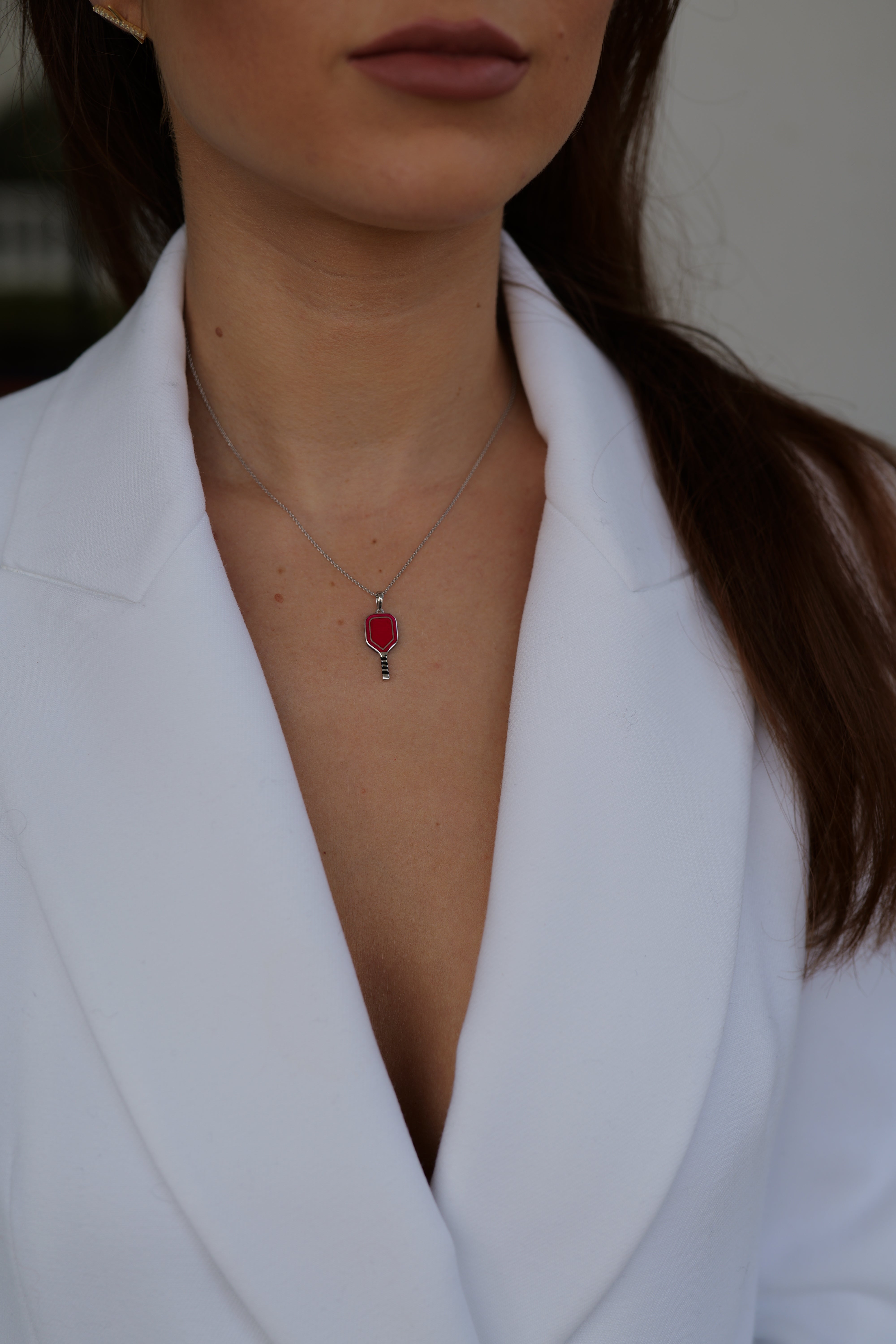 SILVER TWO COLOUR REVERSABLE ENAMEL PADDELLE