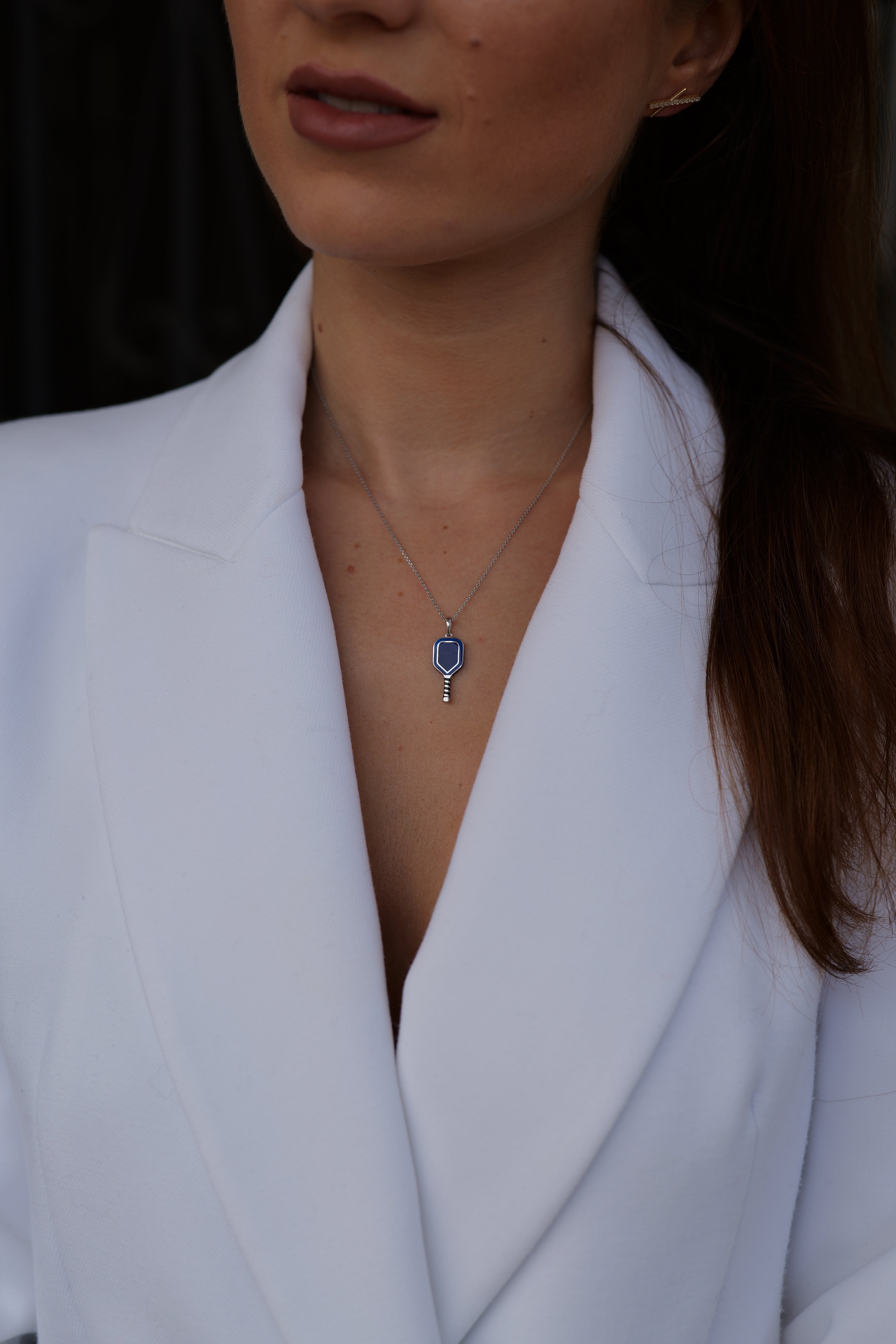 SILVER TWO COLOUR REVERSABLE ENAMEL PADDELLE