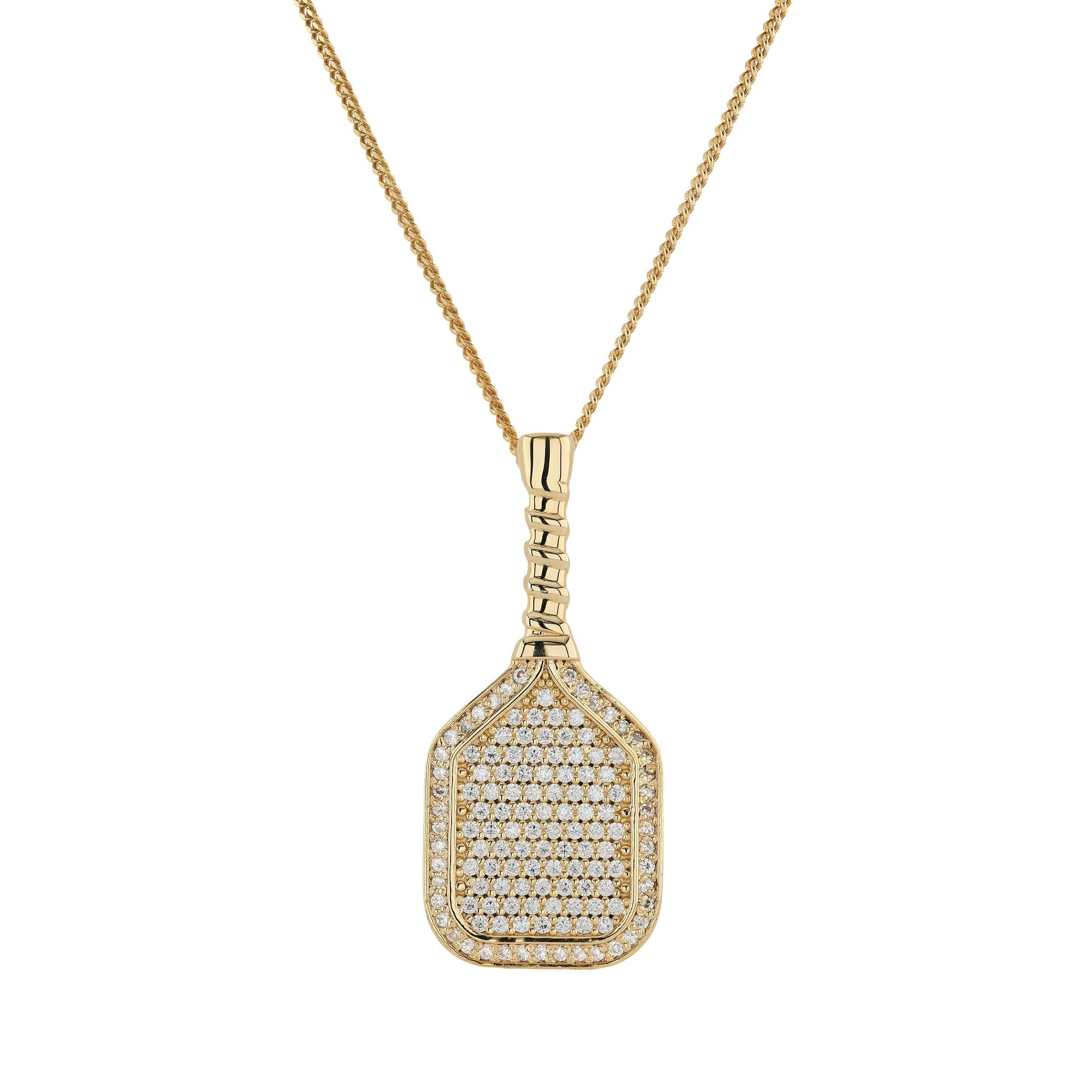 White Moissanite Paddle Necklace