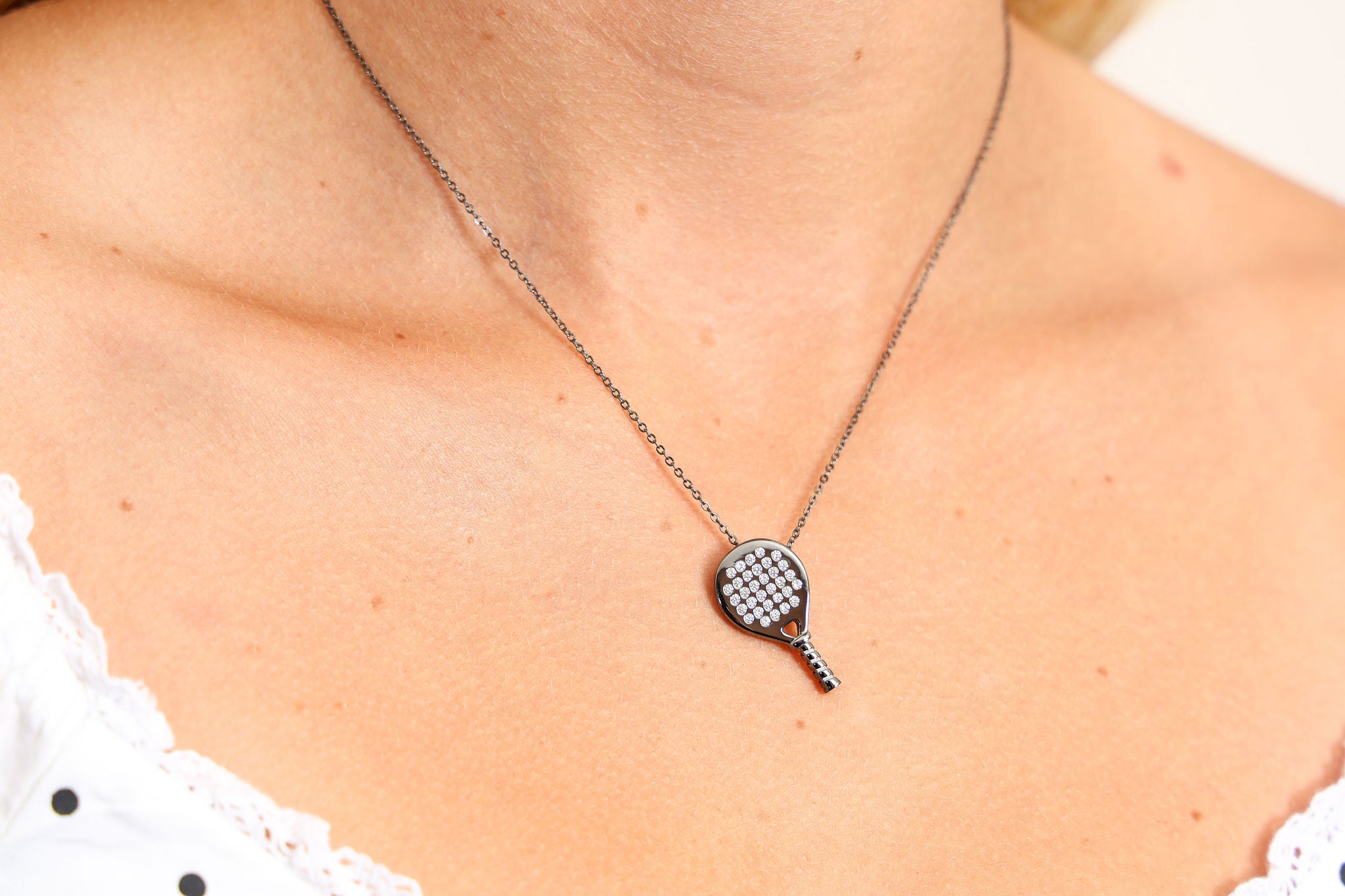 Padel pendant on chain