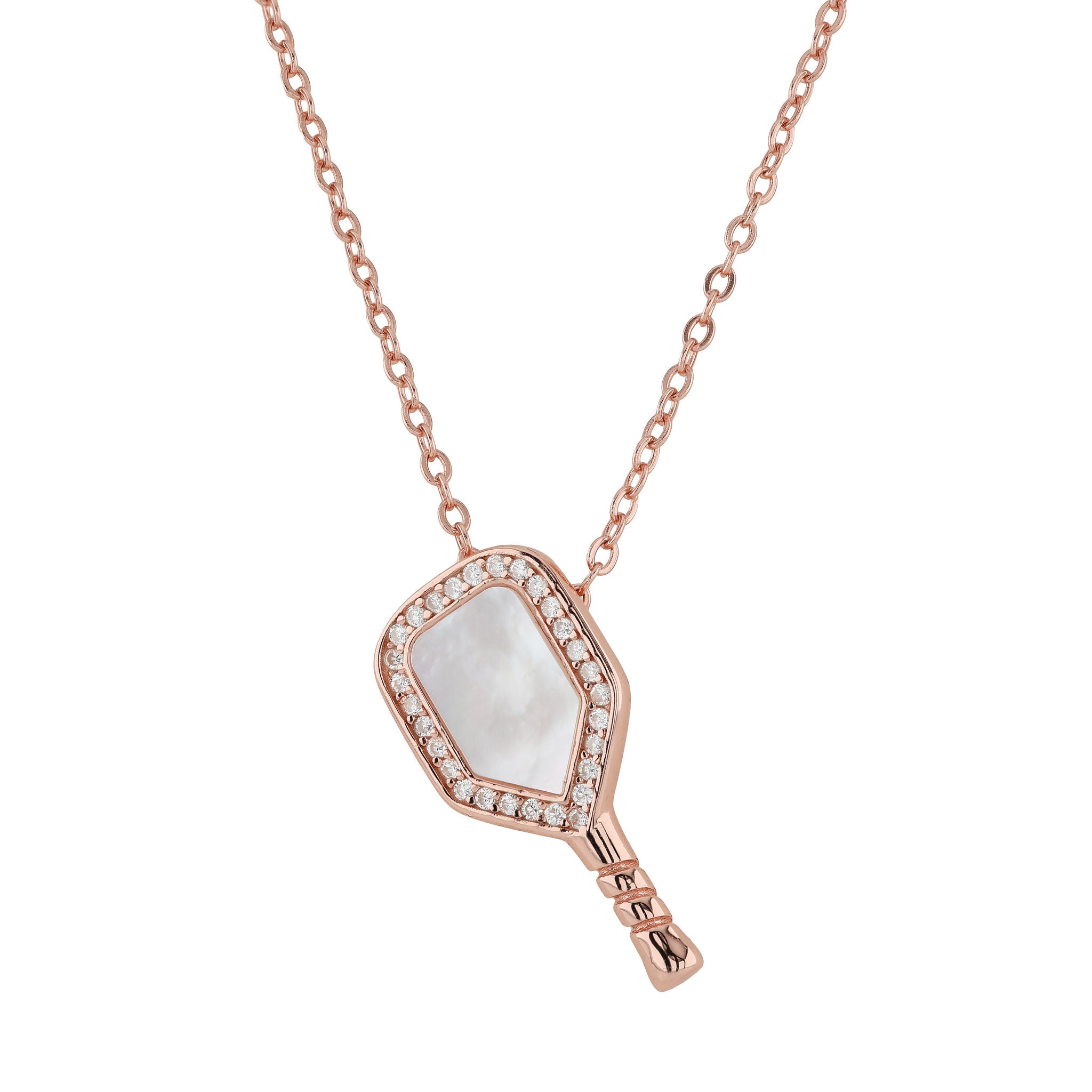 Mother Of Pearl Pickleball Pendant and chain