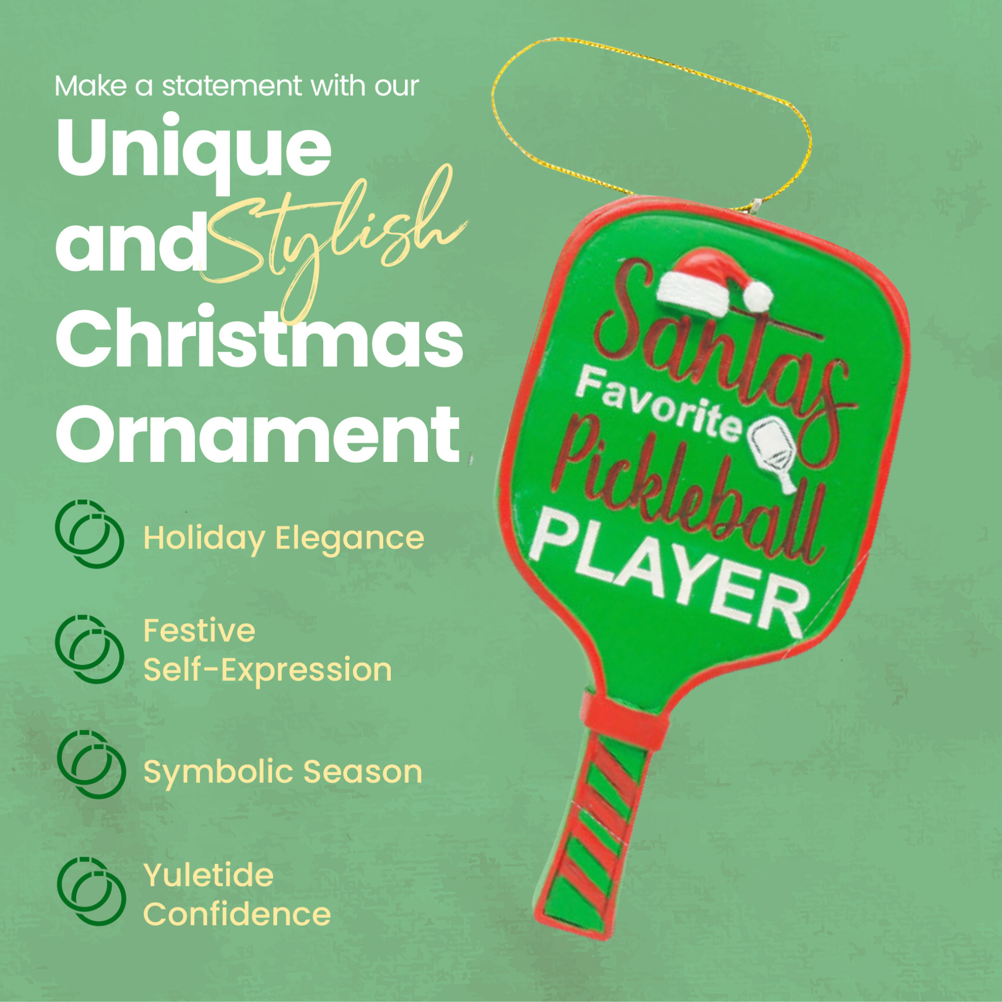 Pickleball Ornament - Santa's Favorite Pickleball Player
